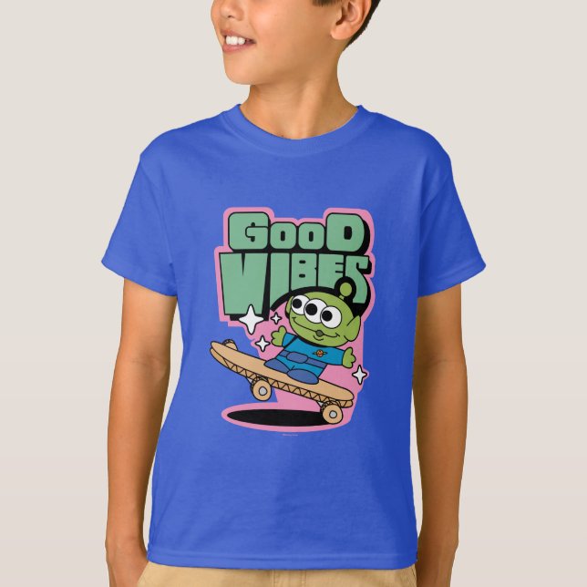 Toy Story | Little Green Men Good Vibes T-Shirt (Front)