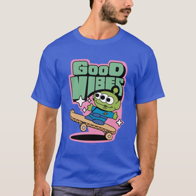 Toy Story | Little Green Men Good Vibes T-Shirt (Front)