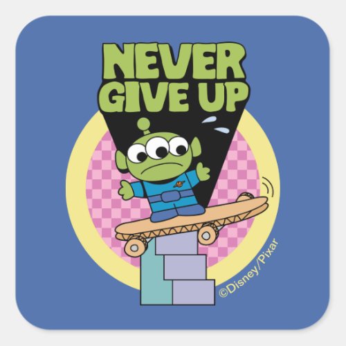 Toy Story  Little Green Men Never Give Up Square Sticker