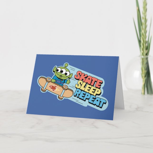 Toy Story | Little Green Men Skate Sleep Repeat Card (Front)
