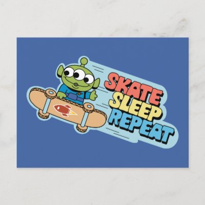 Toy Story | Little Green Men Skate Sleep Repeat Postcard