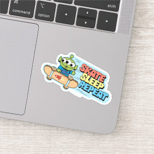 Toy Story Little Green Men Skate Sleep Repeat Sticker