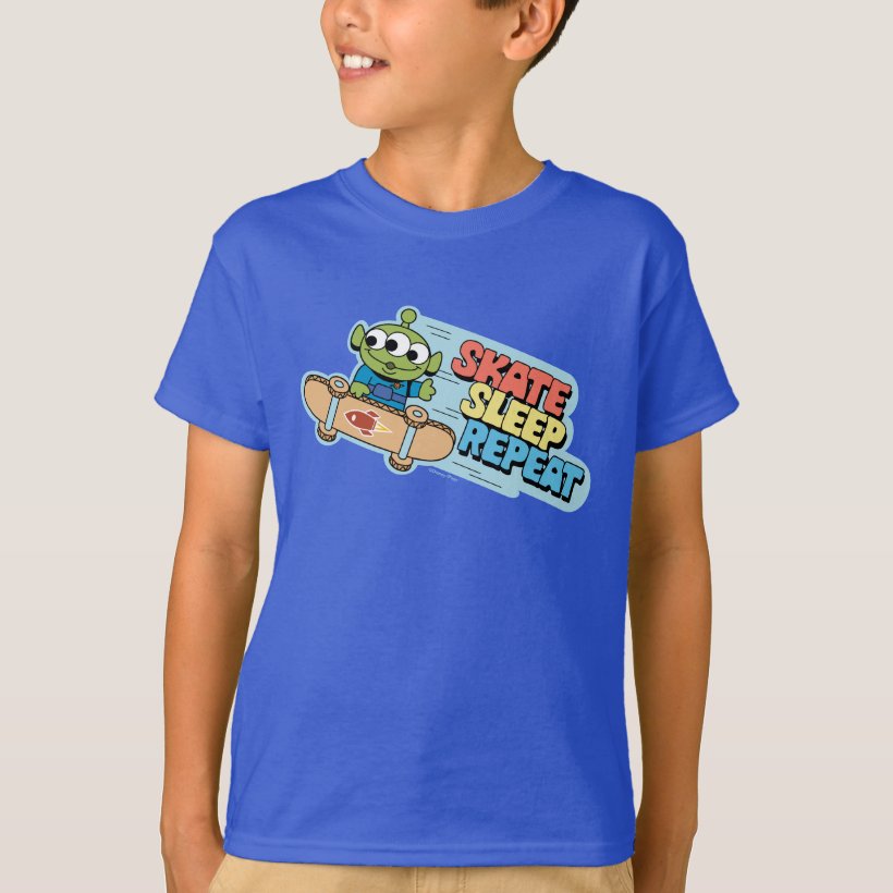 Toy Story | Little Green Men Skate Sleep Repeat T-Shirt