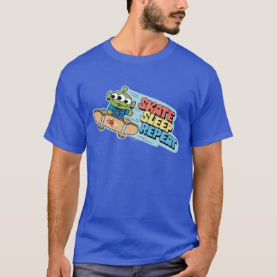 Toy Story | Little Green Men Skate Sleep Repeat T-Shirt
