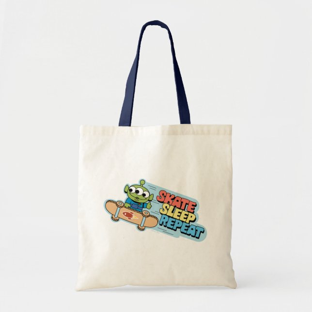 Toy Story | Little Green Men Skate Sleep Repeat Tote Bag (Front)