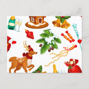 Toy Story   Merry Christmas Pattern Cute  Holiday Postcard
