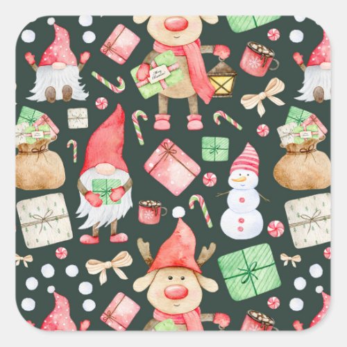 Toy Story Merry Christmas Pattern Modern    Square Sticker
