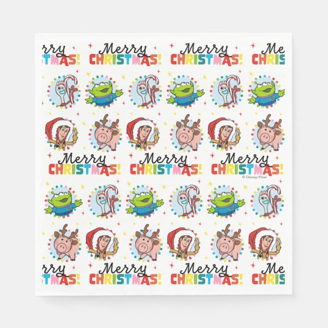 Toy Story | Merry Christmas Pattern Napkins (Front)