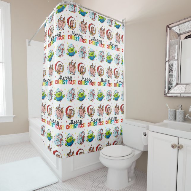 Toy Story | Merry Christmas Pattern Shower Curtain (In Situ)