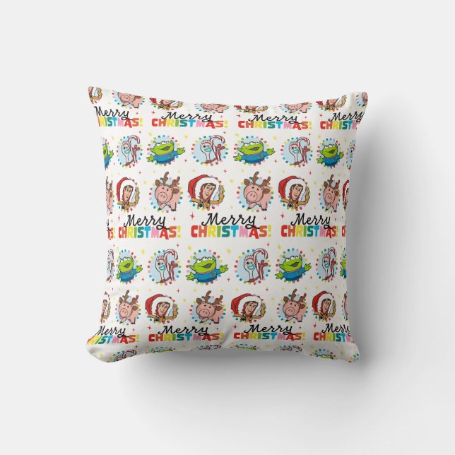 Toy Story | Merry Christmas Pattern Throw Pillow (Front)