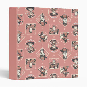Toy Story Pink Western Cowboy Portrait Pattern 3 Ring Binder