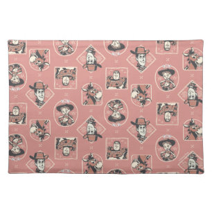 Toy Story Pink Western Cowboy Portrait Pattern Cloth Placemat