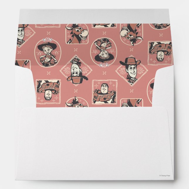 Toy Story Pink Western Cowboy Portrait Pattern Envelope (Back (Bottom))