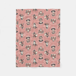 Toy Story Pink Western Cowboy Portrait Pattern Fleece Blanket