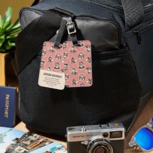 Toy Story Pink Western Cowboy Portrait Pattern Luggage Tag