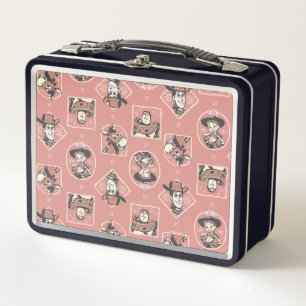 Toy Story Pink Western Cowboy Portrait Pattern Metal Lunch Box