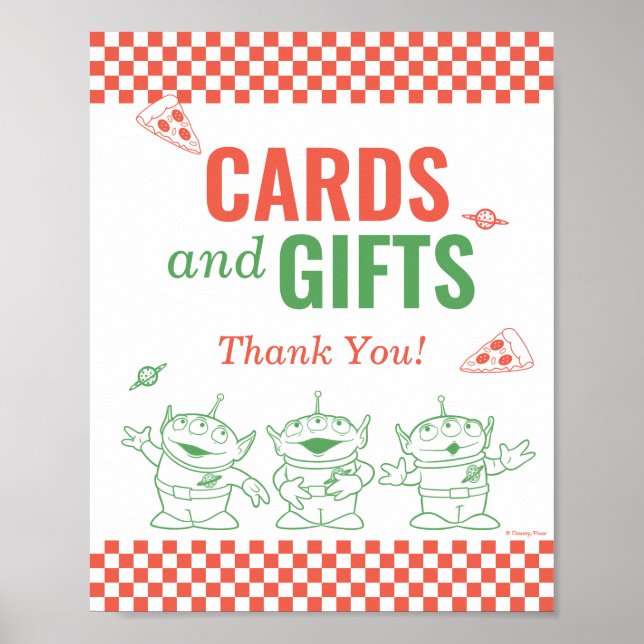 Toy Story Pizza Planet | Cards & Gifts Table Sign (Front)