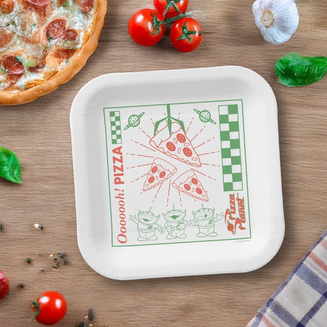 Toy Story | Pizza Planet graphic Paper Plates (Plate on simulated table)