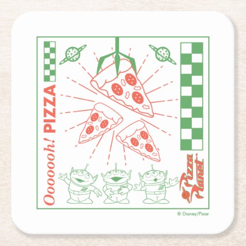 Toy Story  Pizza Planet graphic Square Paper Coaster