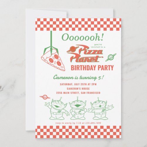 Toy Story  Pizza Planet Kids Birthday Invitation