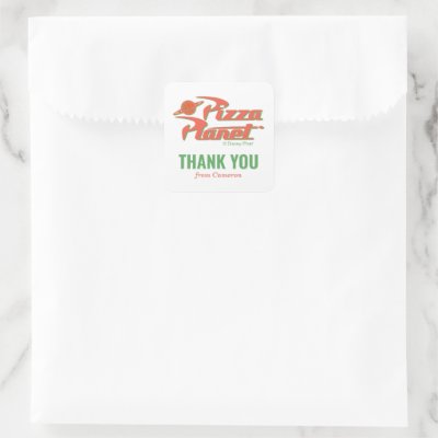 Toy Story | Pizza Planet Kids Birthday Thank You Square Sticker