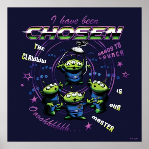 Toy Story  Retro I Have Been Chosen Aliens Poster
