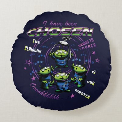 Toy Story | Retro &quot;I Have Been Chosen&quot; Aliens Round Pillow
