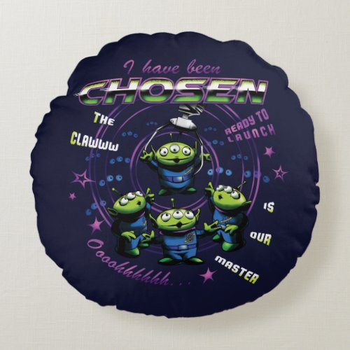 Toy Story  Retro I Have Been Chosen Aliens Round Pillow