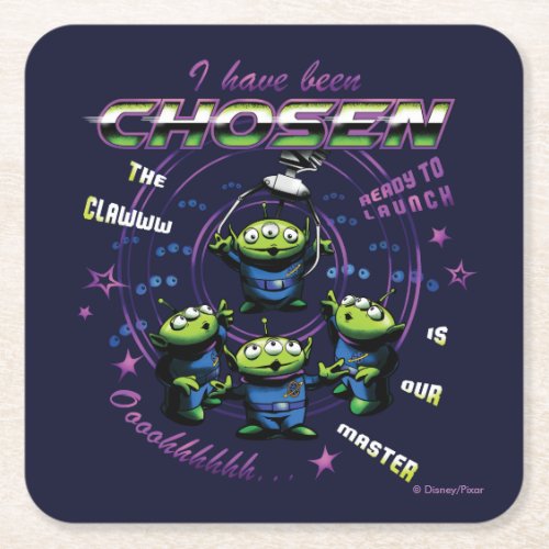 Toy Story  Retro I Have Been Chosen Aliens Square Paper Coaster