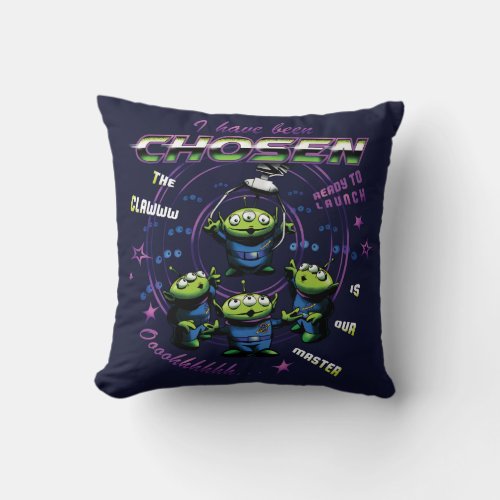 Toy Story  Retro I Have Been Chosen Aliens Throw Pillow