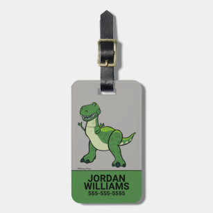 Huge Dinosaur T Rex Round PU Leahter Luggage Tags Privacy Protection Travel Bag Labels Suitcase Tags 