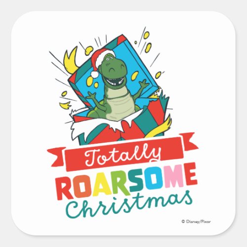 Toy Story Rex  Totally Roarsome Christmas Square Sticker