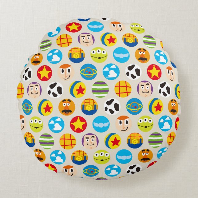 Toy Story | Toy Icon Pattern Round Pillow (Front)