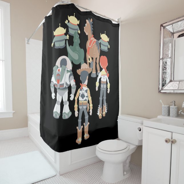 Toy Story | Toy Story Friends Turn 6 Shower Curtain (In Situ)