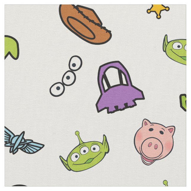 Toy Story | Toy Story Icon Pattern Fabric (Close Up)