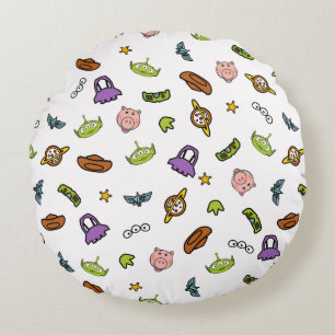 Toy Story   Toy Story Icon Pattern Round Pillow