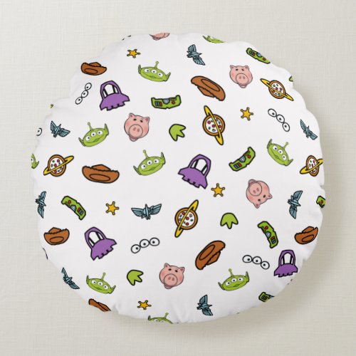 Toy Story  Toy Story Icon Pattern Round Pillow