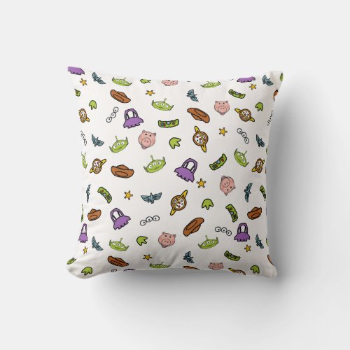 Toy Story  Toy Story Icon Pattern Throw Pillow