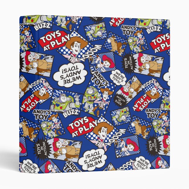 Toy Story | Toys at Play Comic Pattern 3 Ring Binder (Front/Spine)