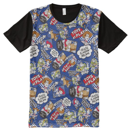 Toy Story | Toys at Play Comic Pattern All-Over-Print T-Shirt | Zazzle.com