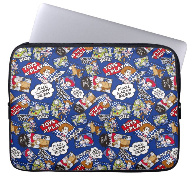 Toy Story | Toys at Play Comic Pattern Laptop Sleeve (Front)