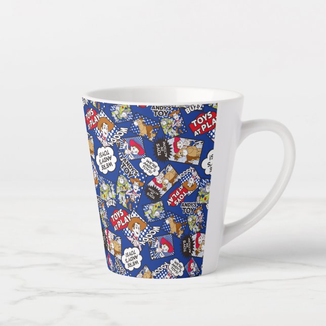 Toy Story | Toys at Play Comic Pattern Latte Mug (Right)