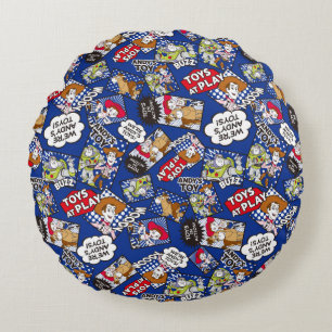 Toy Story Toys at Play Comic Pattern Round Pillow