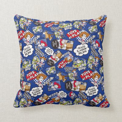 Toy Story | Toys at Play Comic Pattern Throw Pillow