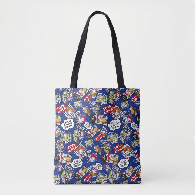 Toy Story | Toys at Play Comic Pattern Tote Bag (Front)