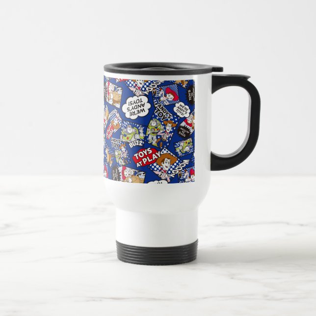 Toy Story | Toys at Play Comic Pattern Travel Mug (Right)