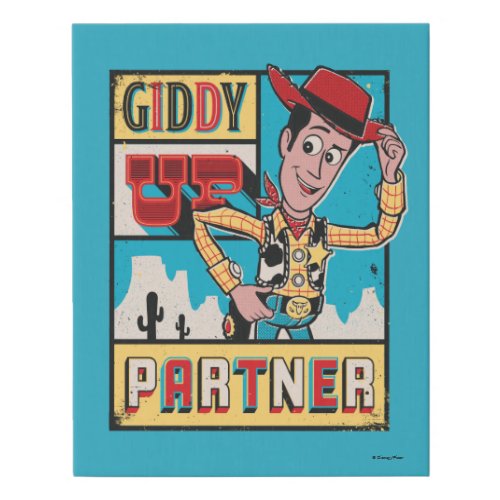 Toy Story _ Vintage Woody Poster Faux Canvas Print