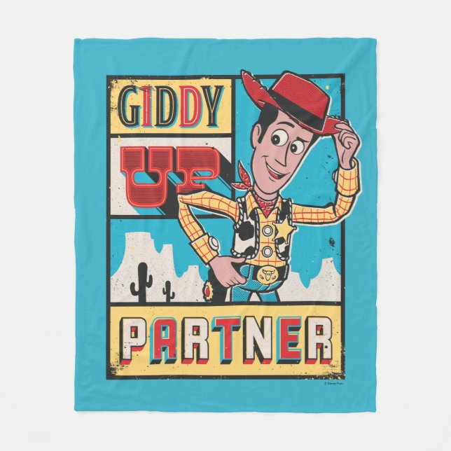 Toy Story - Vintage Woody Poster Fleece Blanket (Front)