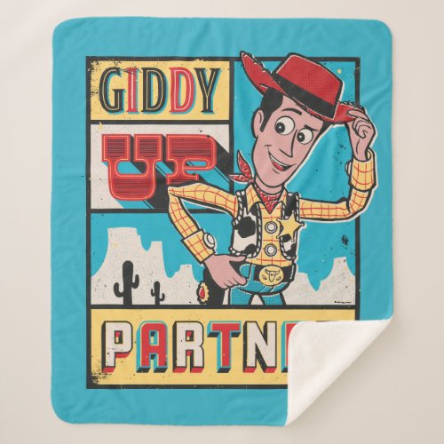 Toy Story _ Vintage Woody Poster Sherpa Blanket