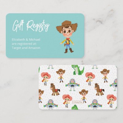 Toy Story - Woody Baby Shower Gift Registry Enclosure Card